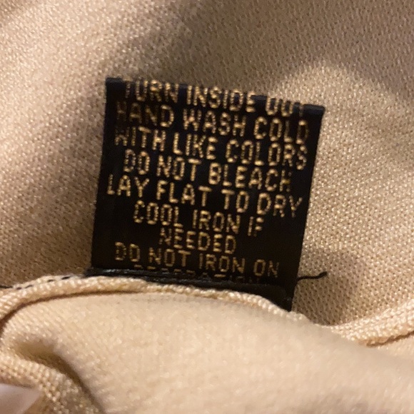 EC Reba Tan Sleeveless Silk Sweater With Front Fringe & Sequins Size XL - Picture 10 of 10